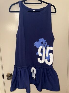 Daily Practice Navy Blue Sleeveless Drop Waist Dress